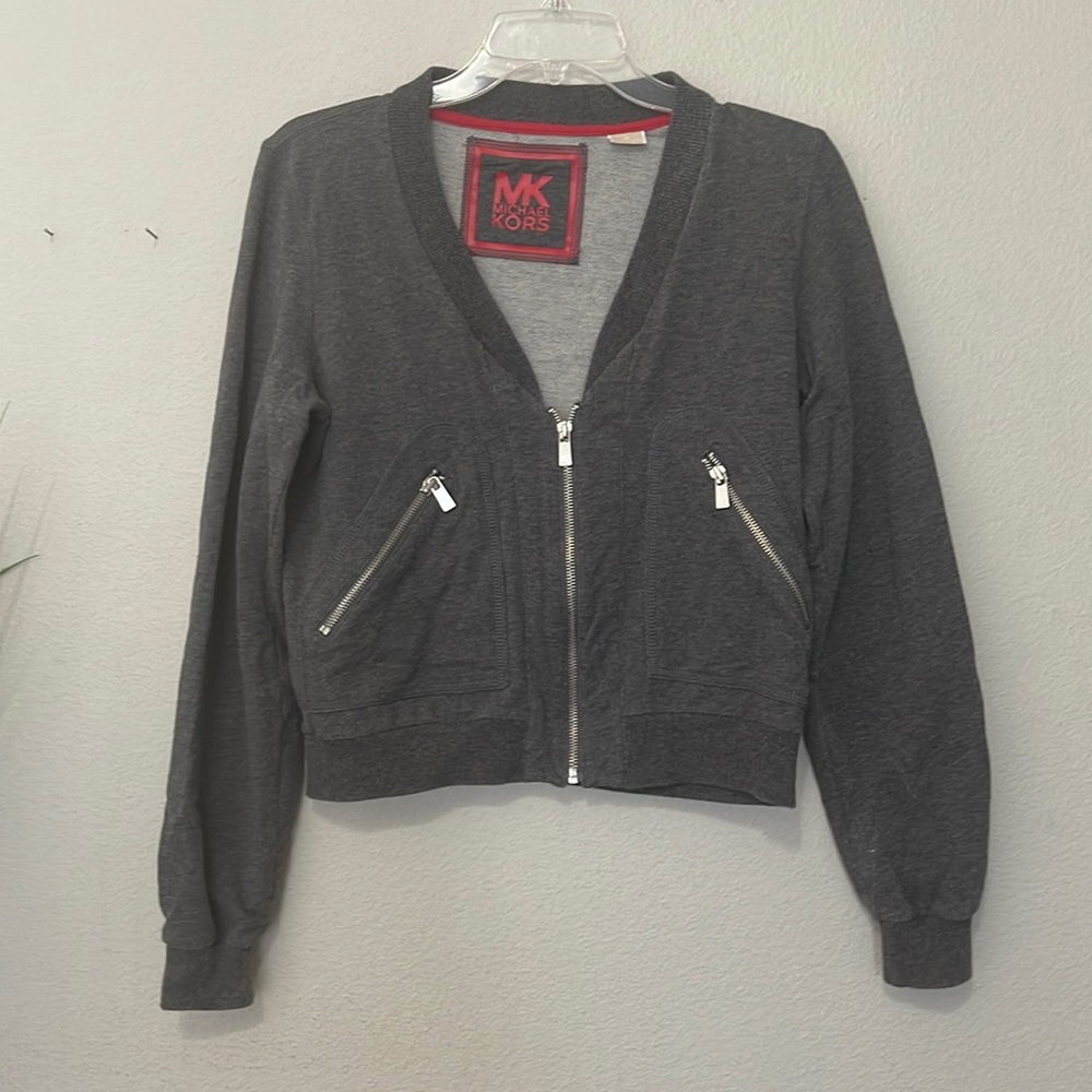 MICHAEL KORS WOMEN'S SPORTY V-NECK HALF ZIP JACKET